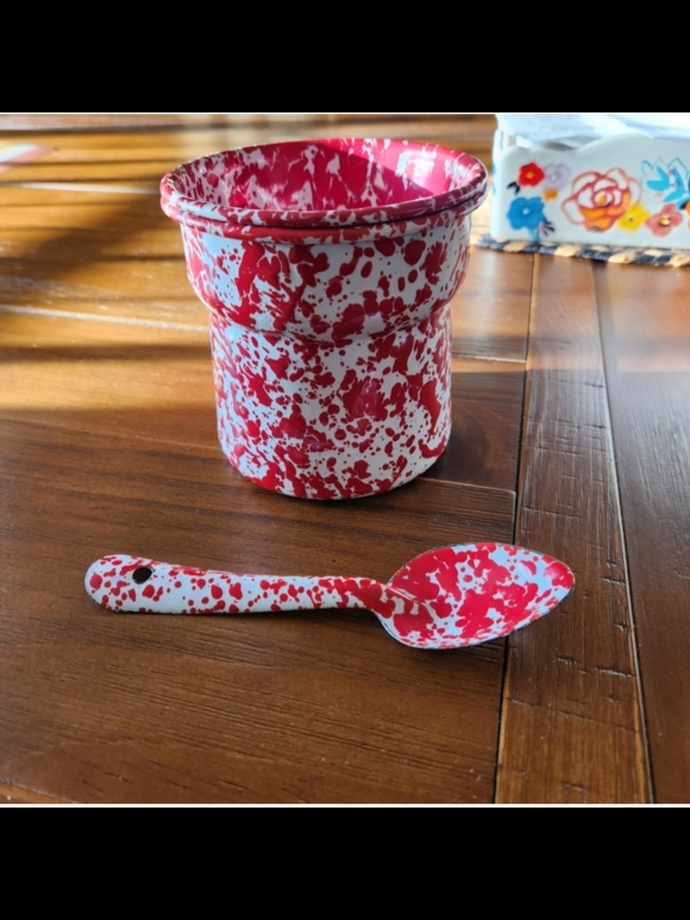 Red Splatter Spoon and Dip Chiller Set